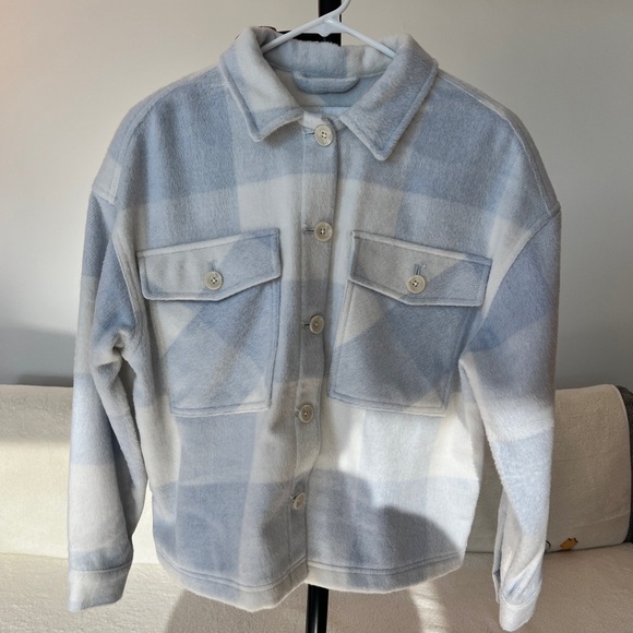 Calvin Klein Jackets & Blazers - Calvin Klein Jeans Blue Plaid Button-Up Wool-Blend Overshirt - Size S/P